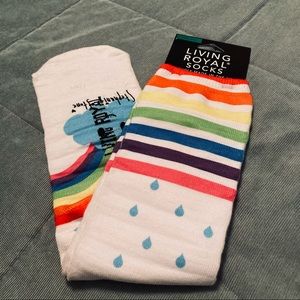 Living Royal Handmade Knee Highs Pattern: Rainbow Cloud